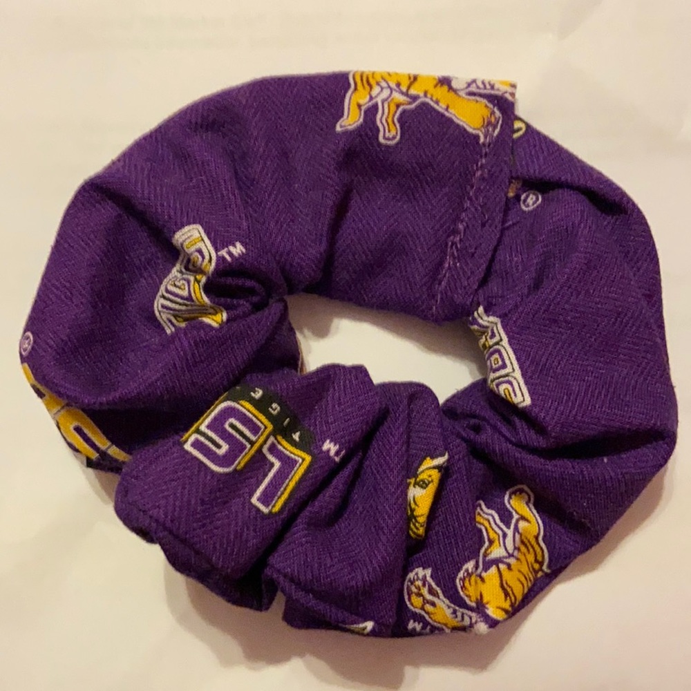 Hand made LSU scrunchi.